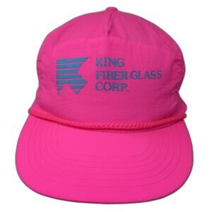 Headmost 5 Panel Pink Blue Hat OS Rope Snapback Nylon King Fiber Glass Corp